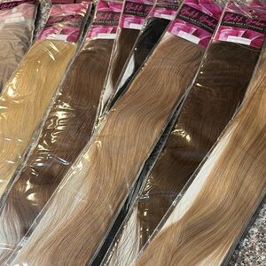 12 Bundle BOSS BABE TAPERED BLONDE Cream and #4 & Human Hair Extensions